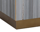 Sunpan Daines End Table in Grey / White Marble