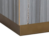Sunpan Daines End Table in Grey / White Marble