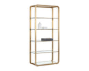 Sunpan Ambretta Bookcase in Black and Smoke Grey/Gold and Clear - Large