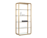 Sunpan Ambretta Bookcase in Black and Smoke Grey/Gold and Clear - Large