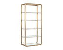 Sunpan Ambretta Bookcase in Black and Smoke Grey/Gold and Clear - Large