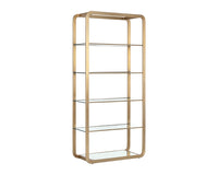 Sunpan Ambretta Bookcase in Black and Smoke Grey/Gold and Clear - Large