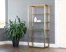 Sunpan Ambretta Bookcase in Black and Smoke Grey/Gold and Clear - Large