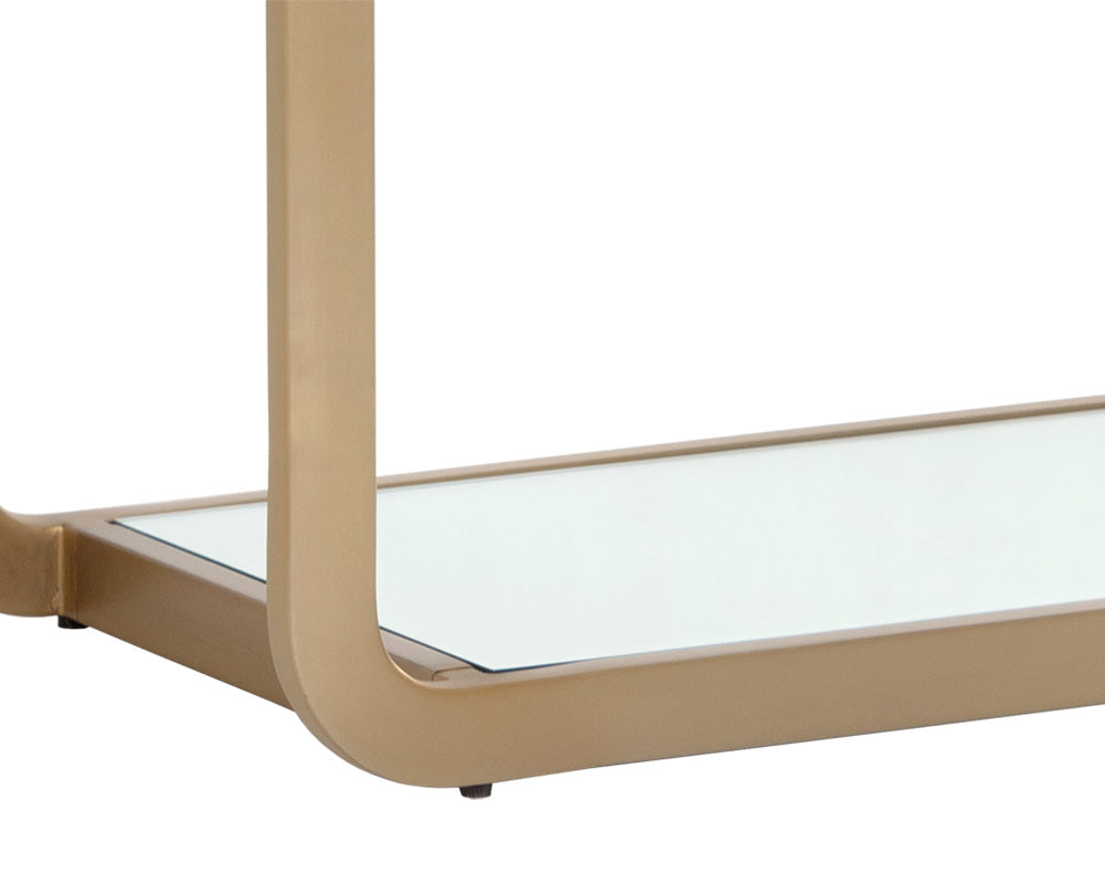 Sunpan Ambretta Bookcase in Black and Smoke Grey/Gold and Clear - Large