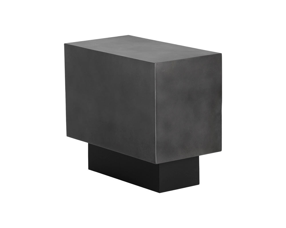 Sunpan Blakely End Table in Antique Brass / Gunmetal