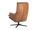 Sunpan Cardona Swivel Lounge Chair - Black/Gunmetal - Marseille Camel Leather