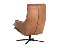 Sunpan Cardona Swivel Lounge Chair - Black/Gunmetal - Marseille Camel Leather