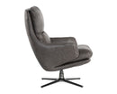 Sunpan Cardona Swivel Lounge Chair - Black/Gunmetal - Marseille Camel Leather