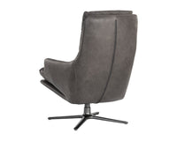 Sunpan Cardona Swivel Lounge Chair - Black/Gunmetal - Marseille Camel Leather