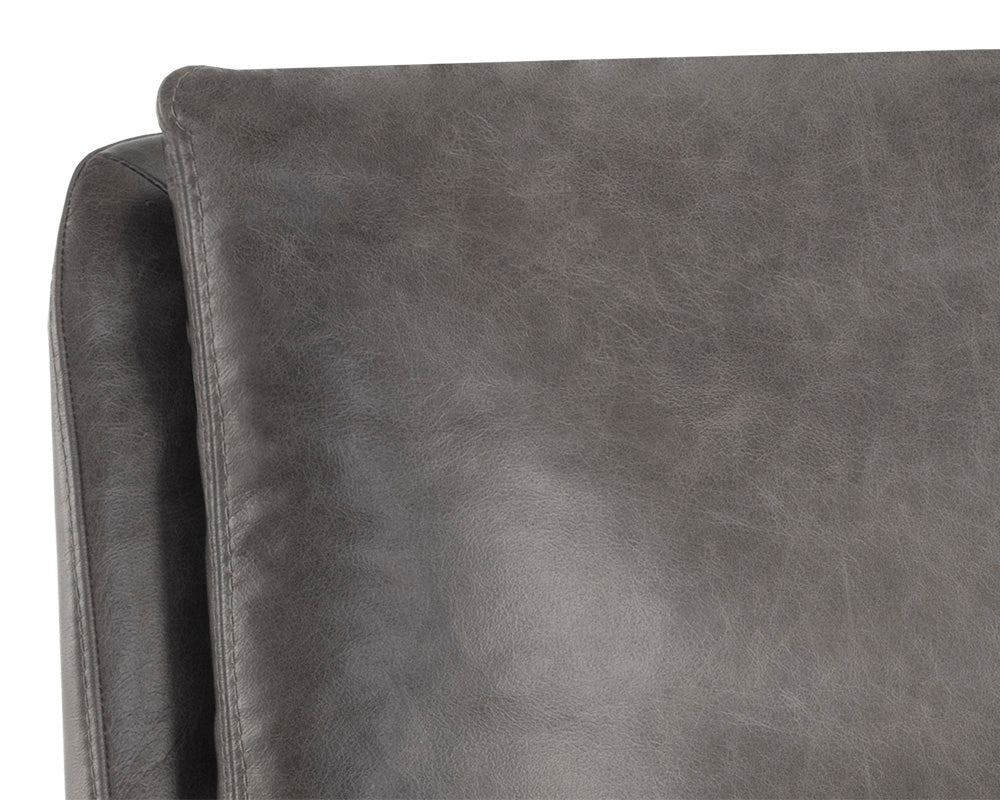 Sunpan Cardona Swivel Lounge Chair - Black/Gunmetal - Marseille Camel Leather