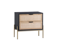 Sunpan Avida Nightstand in Champagne Gold and Cream/Black