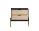 Sunpan Avida Nightstand in Champagne Gold and Cream/Black