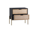 Sunpan Avida Nightstand in Champagne Gold and Cream/Black