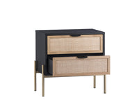 Sunpan Avida Nightstand in Champagne Gold and Cream/Black