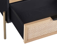 Sunpan Avida Nightstand in Champagne Gold and Cream/Black