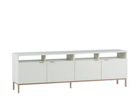 Sunpan Ambrose Modular Media Console in Cabinet in Champagne Gold And Cream/Rustic Oak and Black