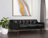 Sunpan Benton Sofa in Behike Ebony Leather