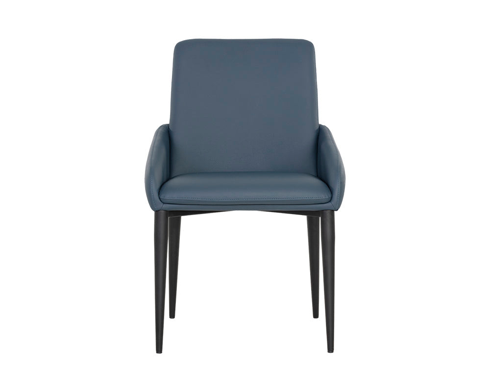 Sunpan Carlo Dining Armchair In Black And Dillon Thunder/Gold And Dillon Snow