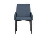 Sunpan Carlo Dining Armchair In Black And Dillon Thunder/Gold And Dillon Snow