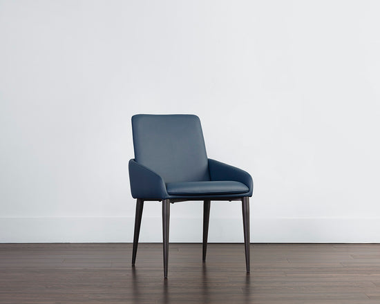 Sunpan Carlo Dining Armchair In Black And Dillon Thunder/Gold And Dillon Snow