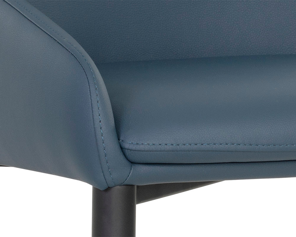Sunpan Carlo Dining Armchair In Black And Dillon Thunder/Gold And Dillon Snow