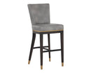 Sunpan Alister Barstool in Bravo Black and Abbington Black / Bravo Metal and Polo Club Stone