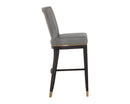 Sunpan Alister Barstool in Bravo Black and Abbington Black / Bravo Metal and Polo Club Stone