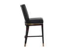 Sunpan Alister Counter Stool in Bravo Black and Abbington Black / Polo Club Stone