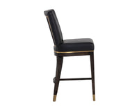 Sunpan Alister Counter Stool in Bravo Black and Abbington Black / Polo Club Stone