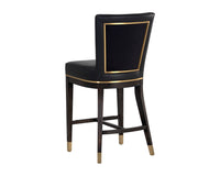 Sunpan Alister Counter Stool in Bravo Black and Abbington Black / Polo Club Stone
