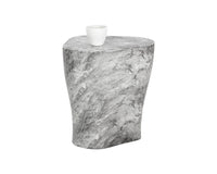 Sunpan Dali End Table In White/Marble Look And Grey - Small