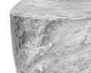 Sunpan Dali End Table in White / Marble Look and Grey - Large