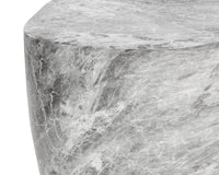 Sunpan Dali End Table in White / Marble Look and Grey - Large