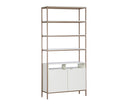 Sunpan Ambrose Modular Bookcase in Champagne Gold And Cream/Rustic Oak And Black - Large