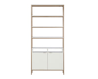Sunpan Ambrose Modular Bookcase in Champagne Gold And Cream/Rustic Oak And Black - Large