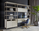 Sunpan Ambrose Modular Bookcase in Champagne Gold And Cream/Rustic Oak And Black - Large