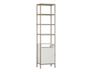 Sunpan Ambrose Modular Bookcase in Champagne Gold And Cream/Rustic Oak And Black - Small