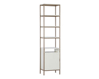 Sunpan Ambrose Modular Bookcase in Champagne Gold And Cream/Rustic Oak And Black - Small
