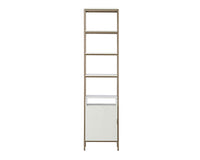 Sunpan Ambrose Modular Bookcase in Champagne Gold And Cream/Rustic Oak And Black - Small