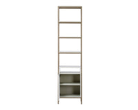 Sunpan Ambrose Modular Bookcase in Champagne Gold And Cream/Rustic Oak And Black - Small