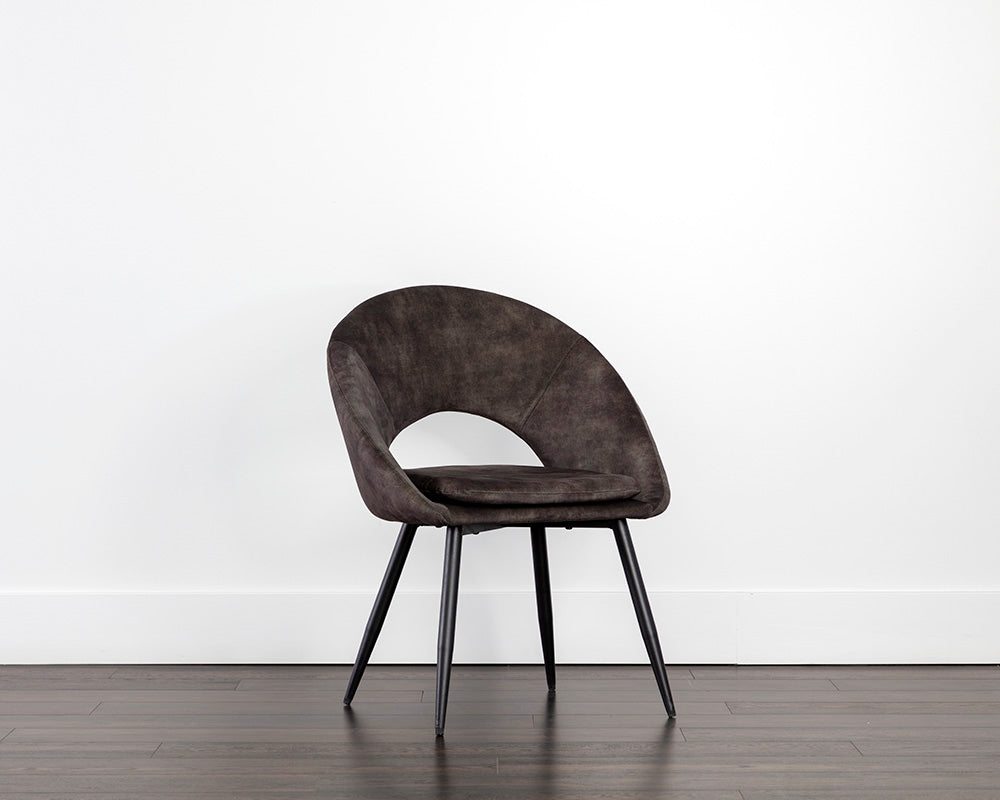 Sunpan Capaldi Dining Chair In Nono Petrol/Shitake/Tapenade Gold