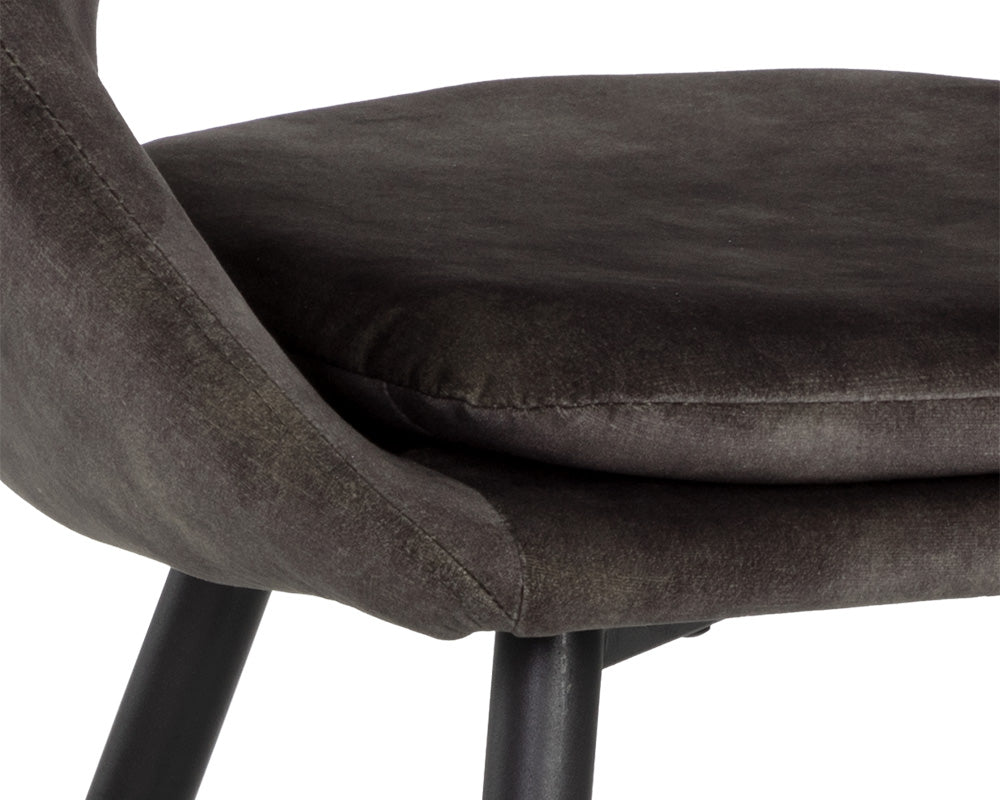 Sunpan Capaldi Dining Chair In Nono Petrol/Shitake/Tapenade Gold