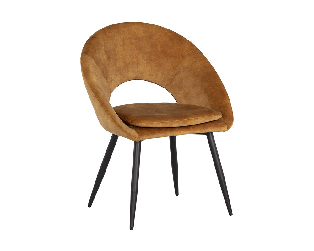 Sunpan Capaldi Dining Chair In Nono Petrol/Shitake/Tapenade Gold