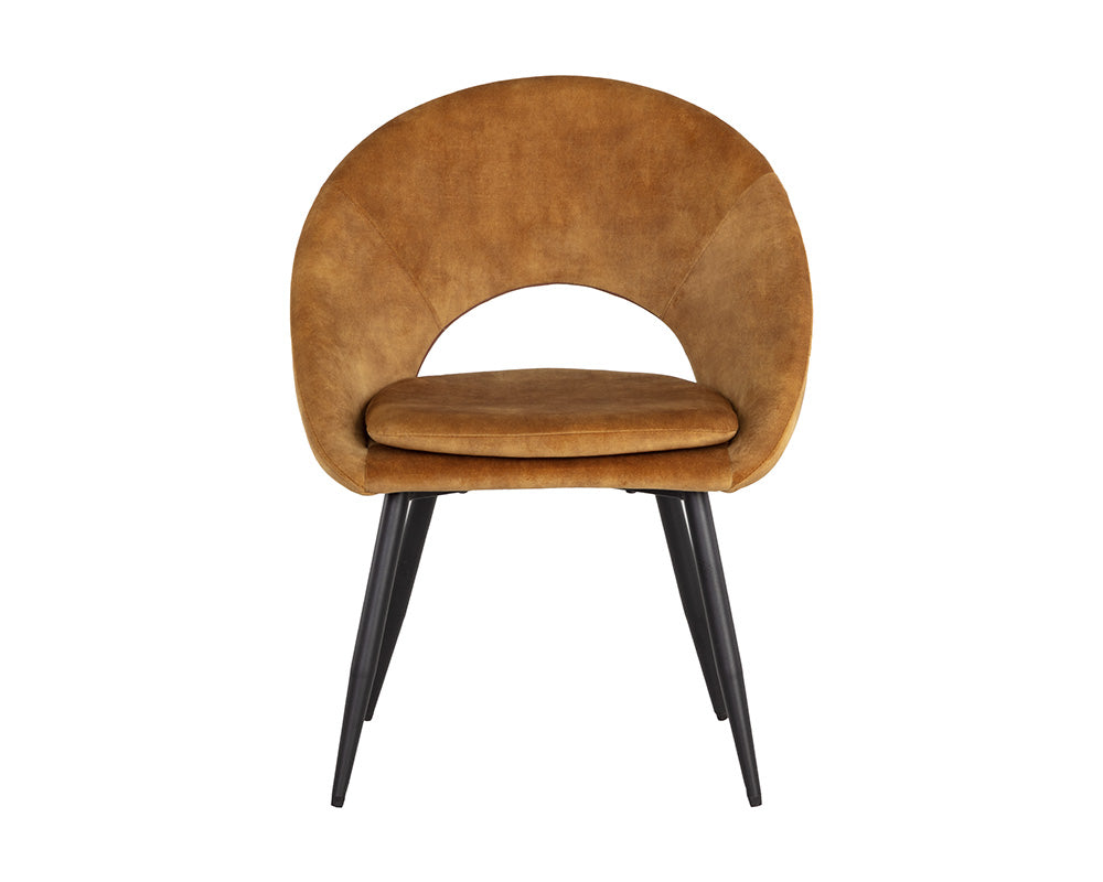 Sunpan Capaldi Dining Chair In Nono Petrol/Shitake/Tapenade Gold