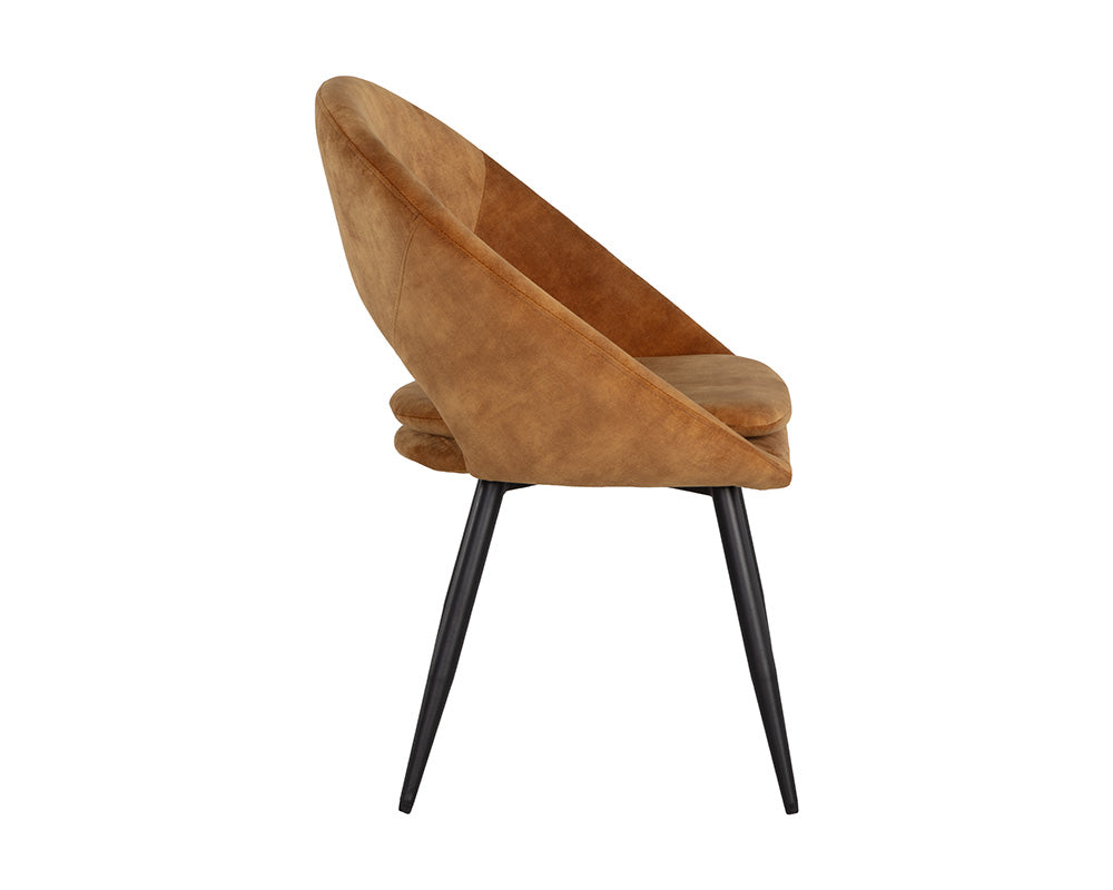 Sunpan Capaldi Dining Chair In Nono Petrol/Shitake/Tapenade Gold