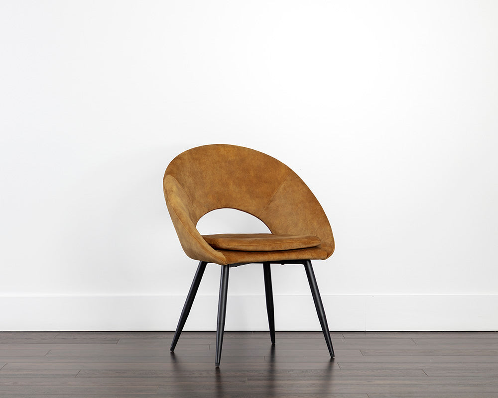 Sunpan Capaldi Dining Chair In Nono Petrol/Shitake/Tapenade Gold