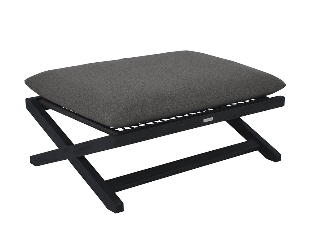 Sunpan Bari Teak Stool in Charcoal