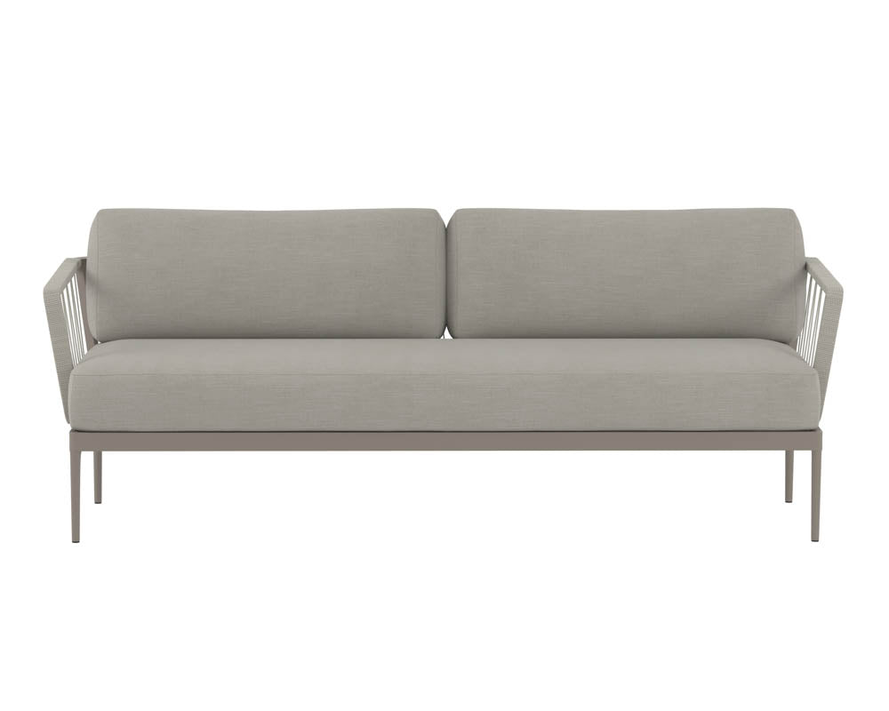 Sunpan Catania Sofa In Dark Grey And Copacabana Grey/Grey And Palazzo Taupe