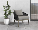 Sunpan Capri Lounge Chair in Natural and Gracebay Grey/Smoke Grey and Copacabana Marble / Drift Brown