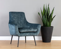 Sunpan Aletta Lounge Chair in Nono Petrol/Tapenade Gold